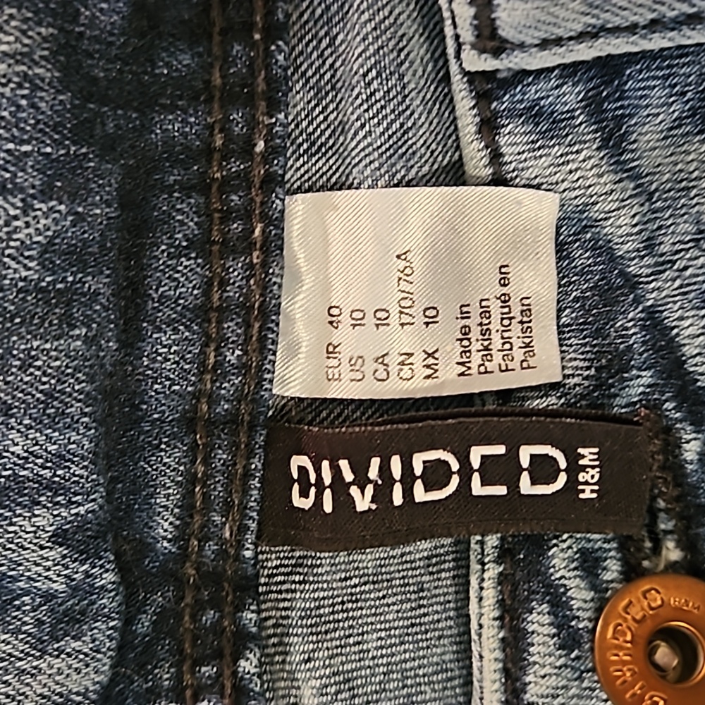 Divided acid washed, distressed skinny jeans Jr's sz 10 - Picture 6 of 10